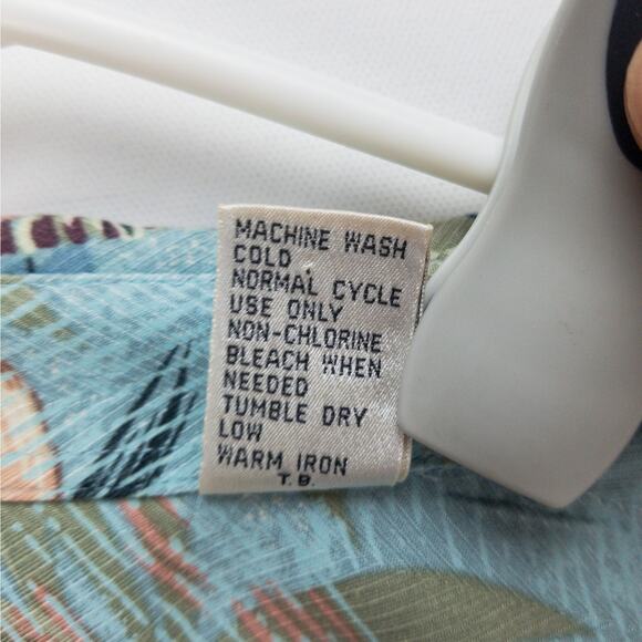 Vintage Campia Moda Hawaiian Shirt Men’s L Hibiscus Blue Aloha Travel Casual - Picture 7 of 10